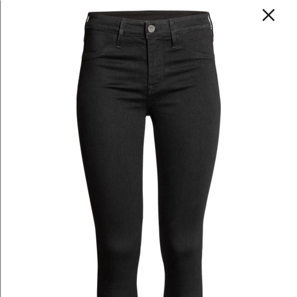 NWT H&M Black Denim Skinny Low Waist Jeans 26/30 - Picture 4 of 8